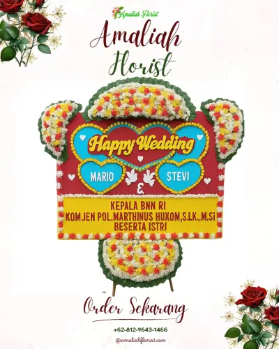 Karangan Papan Bunga Pernikahan di Cikaramas